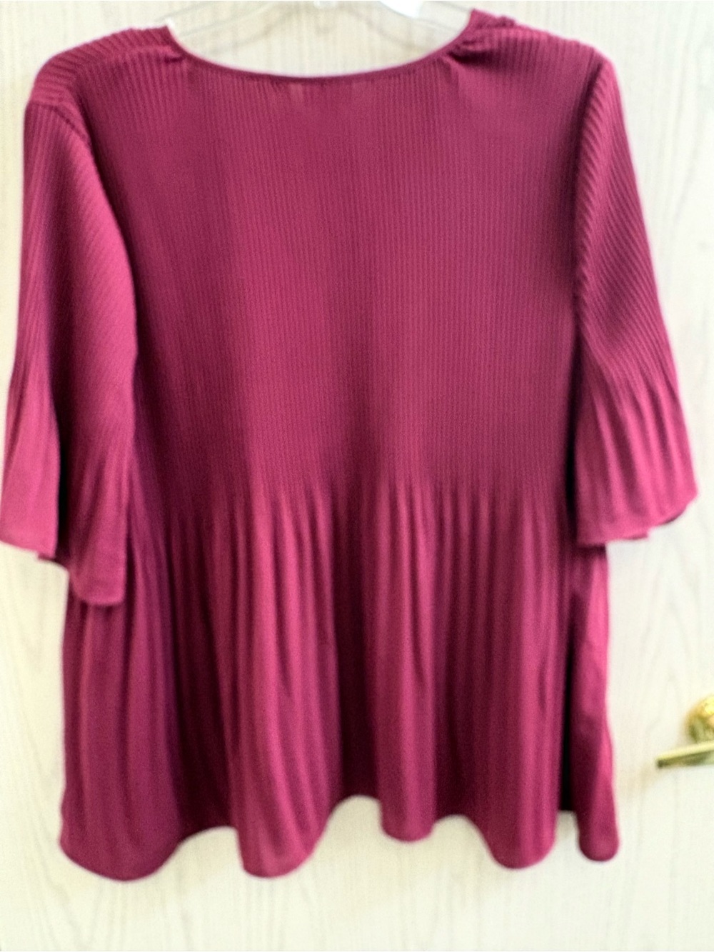 J. Jill Pleated V-Neck Tunic in Lovely Deep Rose - Picture 2 of 4